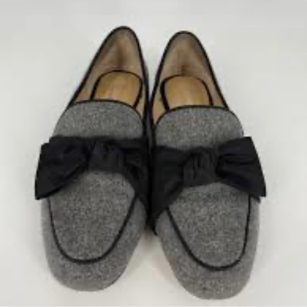Antonio Melani Charcoal Loafers with Black Bow